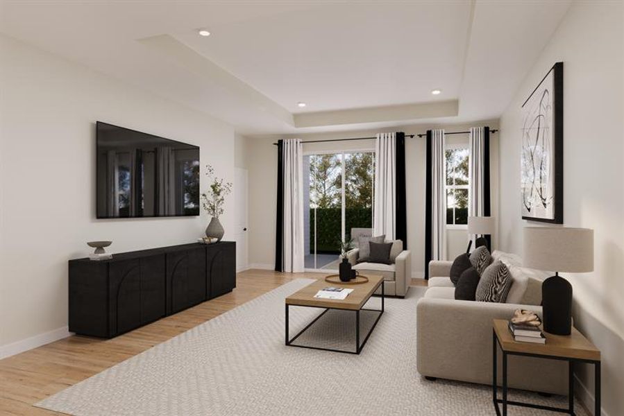 Representative furnished interior of a home built from the Cresthaven by Ryan Homes in Seminole Palms Single-Family Homes, Palm Coast (Image 4). Representative furnished interior of a home built from the Cresthaven by Ryan Homes in Seminole Palms Single-Family Homes, Palm Coast (Image 4).