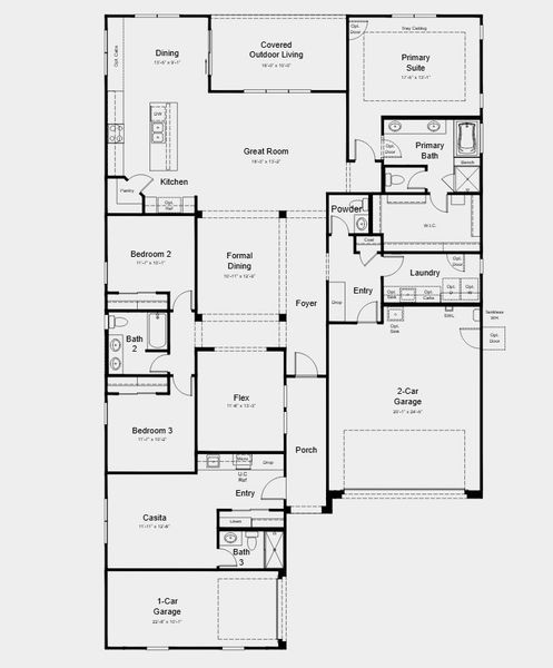 2D floor plan layout for the Royale by Taylor Morrison in Ladera Trails, Peoria, AZ (Image 3).