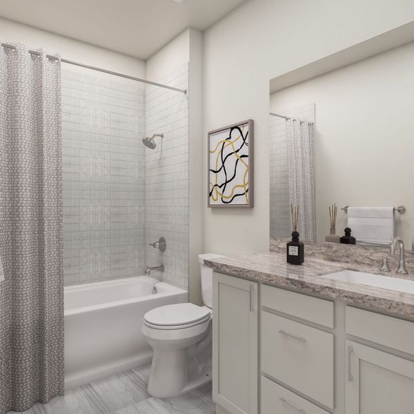 Representative furnished interior of a home built from the Salerno by Tri Pointe Homes in Woodson’s Reserve, Spring (Image 6).