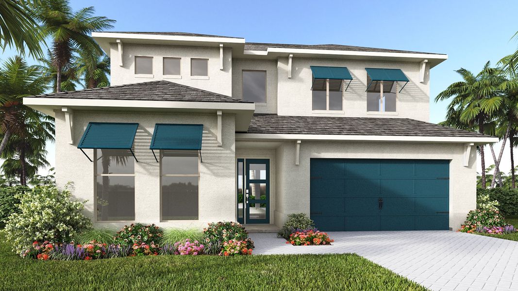 Representative exterior photo of a completed home built from the 2713F by Perry Homes in Mandarin Grove, Palmetto, FL (Image 25).