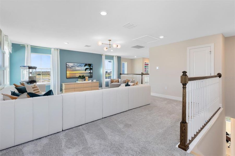 Model Home Design Only. Pictures and furnishings are for illustrative purposes only. Elevations, colors and options may vary. Furniture is for model home staging only.