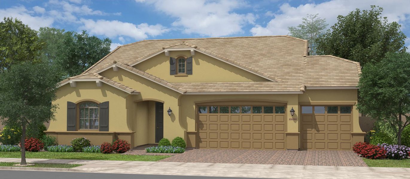 Representative exterior photo of a completed home built from the Harris Beach Super Garage w/Loft by Fulton Homes in Sonoma Coast at Escalante, Surprise, AZ (Image 4).