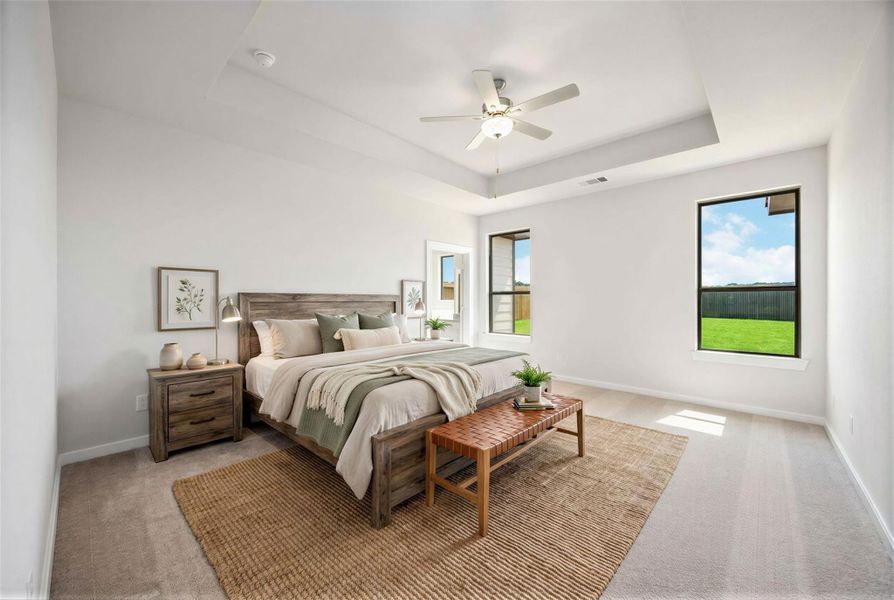 Virtually staged representation of Primary Bedroom.