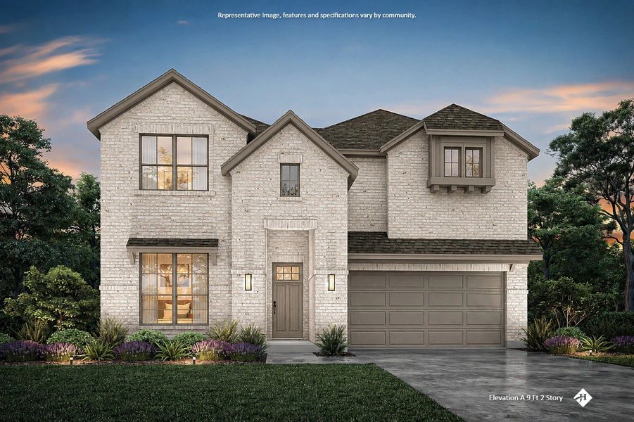 Front exterior of a new home in Vista Point, Grandview, TX, highlighting curb appeal (Image 2). Front exterior of a new home in Vista Point, Grandview, TX, highlighting curb appeal (Image 2).