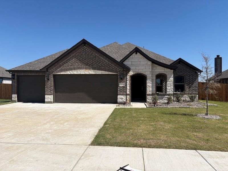 Front exterior of a new home in , Pilot Point, TX, highlighting curb appeal (Image 18).
