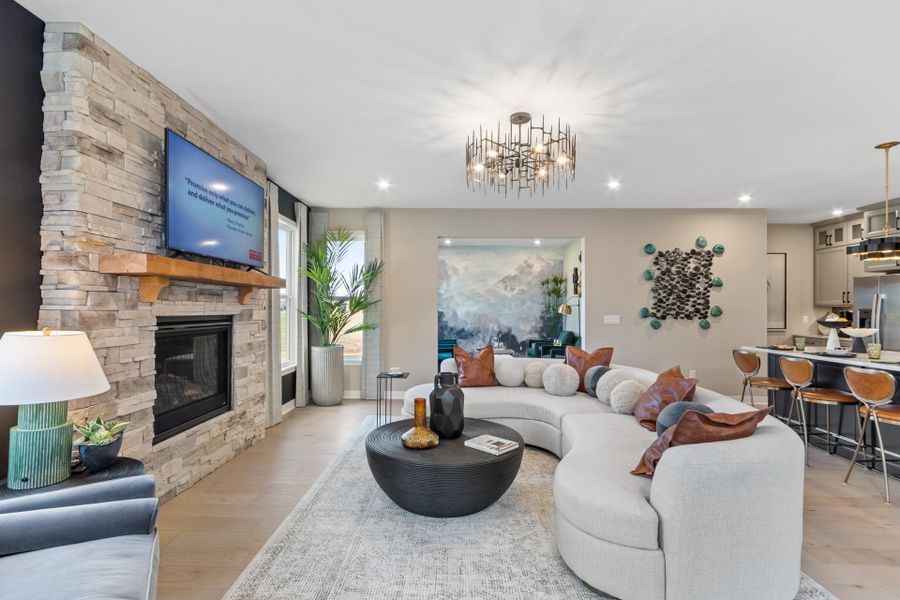Representative furnished interior of a home built from the Huxley by Fischer Homes in Veranda Manor, Canton (Image 18).