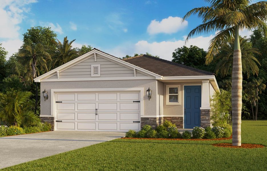 Representative exterior photo of a completed home built from the HARPER by D.R. Horton in Crosswinds, Haines City, FL (Image 20).