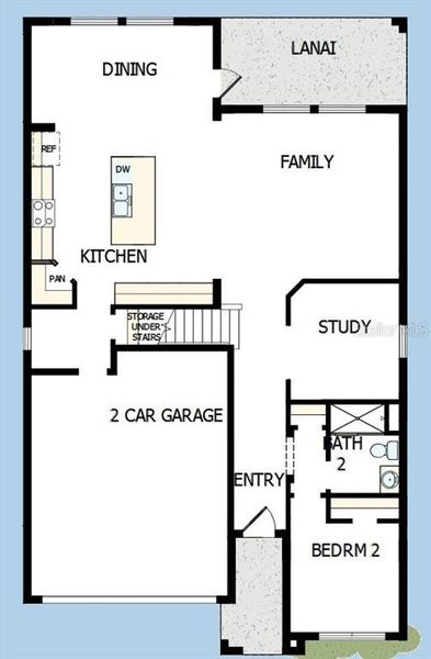 2D floor plan layout of this home in Eastlyn, Bradenton, FL (Image 3).