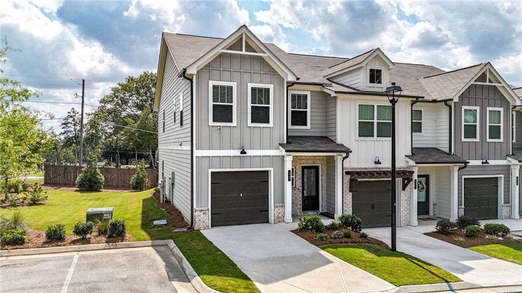 Front exterior of a new home in , Austell, GA, highlighting curb appeal (Image 2). Front exterior of a new home in , Austell, GA, highlighting curb appeal (Image 2).