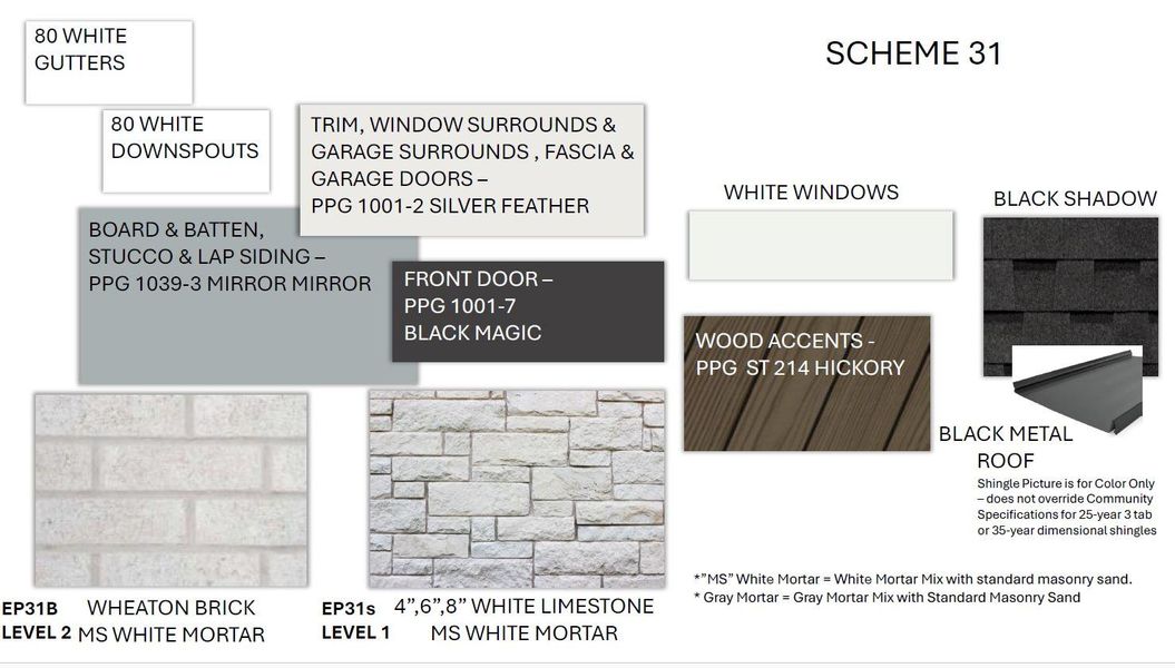 Sample of building materials used in homes in Saddle Ridge at Wildhorse Ranch, Manor (Image 17).