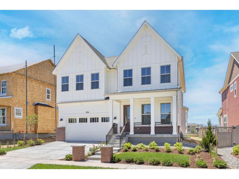 Front exterior of a new home in Westerly, Erie, CO, highlighting curb appeal (Image 2). Front exterior of a new home in Westerly, Erie, CO, highlighting curb appeal (Image 2).