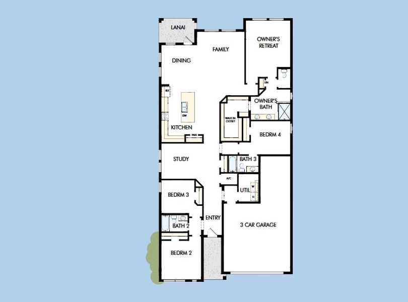 2D floor plan layout for the The Gaspar by David Weekley Homes in Lakeside at Satilla, St. Cloud, FL (Image 3).