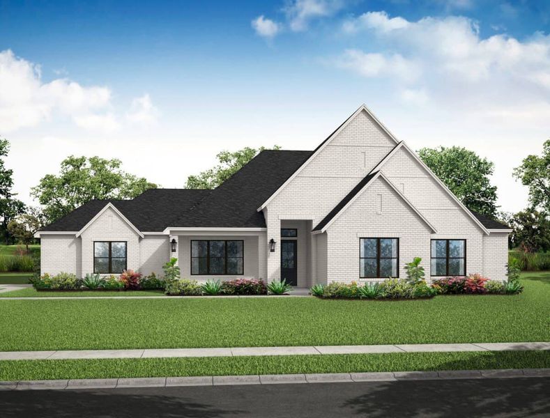 Representative exterior photo of a completed home built from the 3778 by Gracepoint Homes in Kellar Farms, Smithville, TX (Image 5).