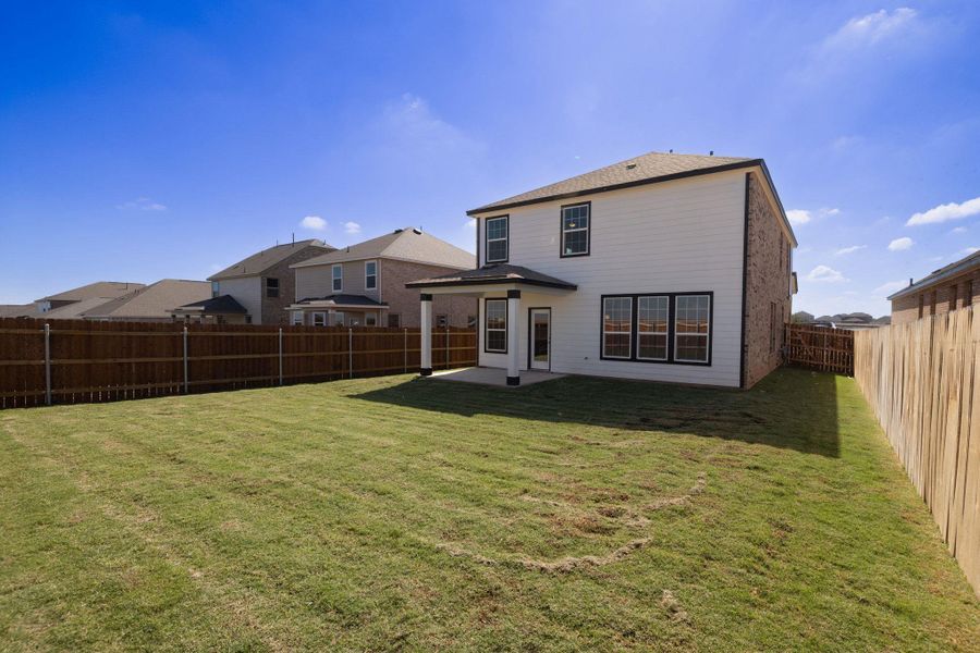 Exterior details and patio area of a home in Salerno - Heritage Collection, Round Rock (Image 23). Exterior details and patio area of a home in Salerno - Heritage Collection, Round Rock (Image 23).