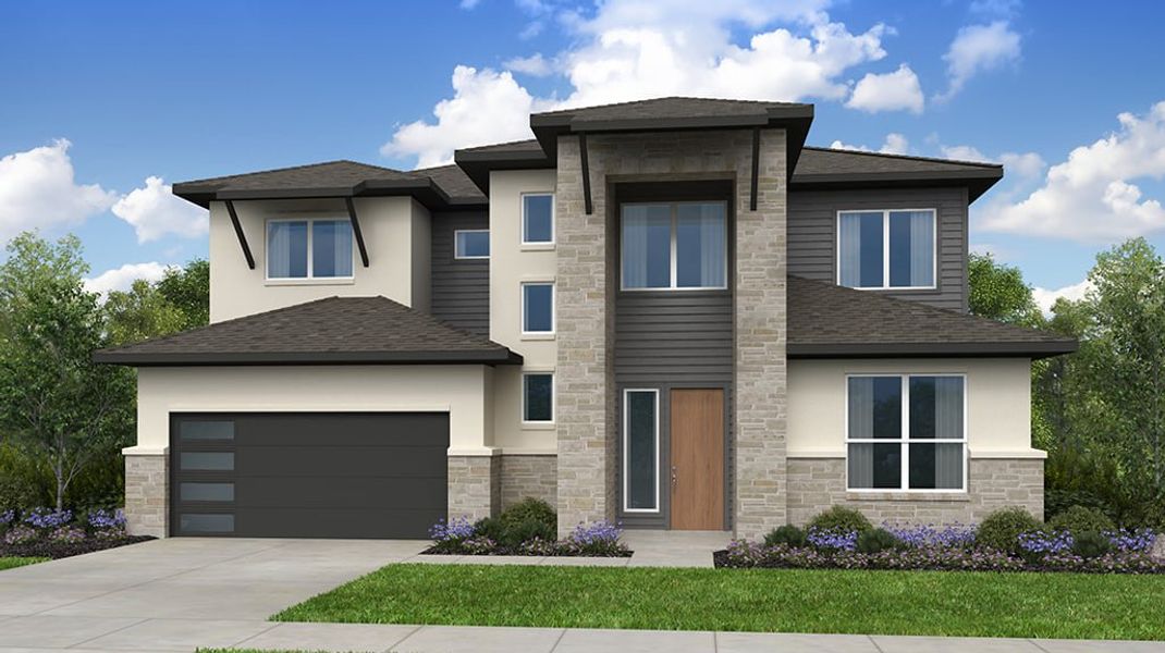 Representative exterior photo of a completed home built from the Mesa by Taylor Morrison in Silverleaf, Cedar Creek, TX (Image 23). Representative exterior photo of a completed home built from the Mesa by Taylor Morrison in Silverleaf, Cedar Creek, TX (Image 23).