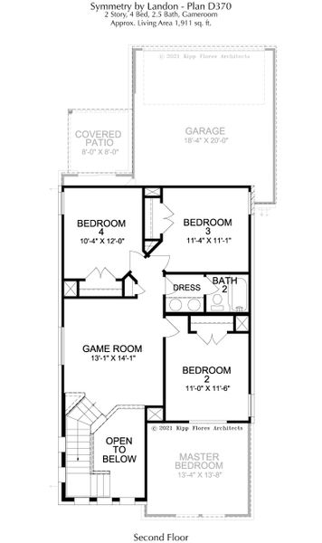2D floor plan layout for the Symmetry D370 by Landon Homes in Symmetry 37s, Frisco, TX (Image 4). 2D floor plan layout for the Symmetry D370 by Landon Homes in Symmetry 37s, Frisco, TX (Image 4).