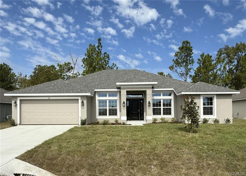 Exterior details and patio area of a home in The Pines at Citrus Springs, Citrus Springs (Image 1).