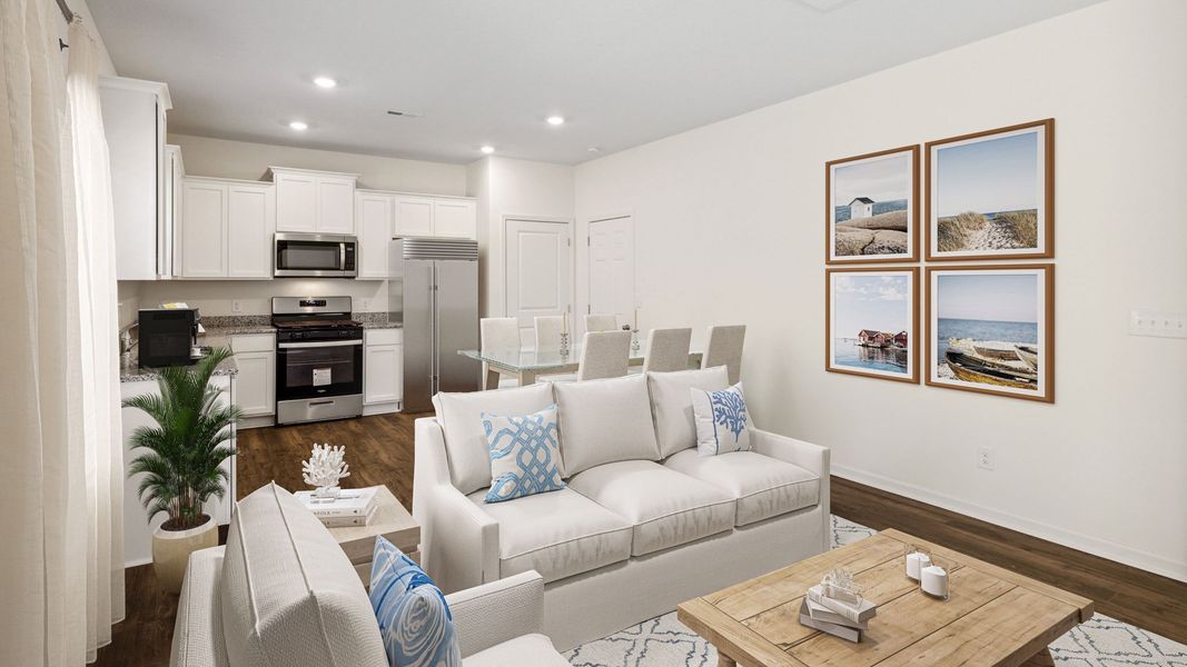 Furnished interior view inside a new home in The Hideaway at Fox Meadows, Bluff City (Image 5).
