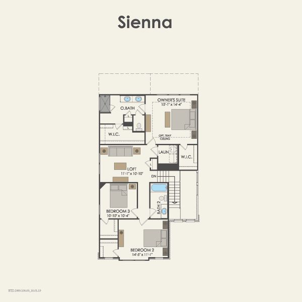 2D floor plan layout for the Sienna by Pulte Homes in Crosswinds, Kyle, TX (Image 3). 2D floor plan layout for the Sienna by Pulte Homes in Crosswinds, Kyle, TX (Image 3).