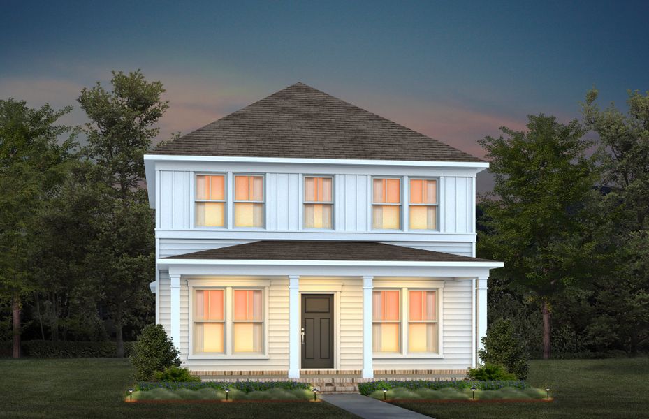 Representative exterior photo of a completed home built from the Royston by Pulte Homes in Riverlights, Wilmington, NC (Image 22). Representative exterior photo of a completed home built from the Royston by Pulte Homes in Riverlights, Wilmington, NC (Image 22).