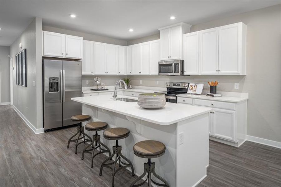 Representative furnished interior of a home built from the Roxbury End Home by Ryan Homes in Creek Water Townhomes, Indian Land (Image 3).
