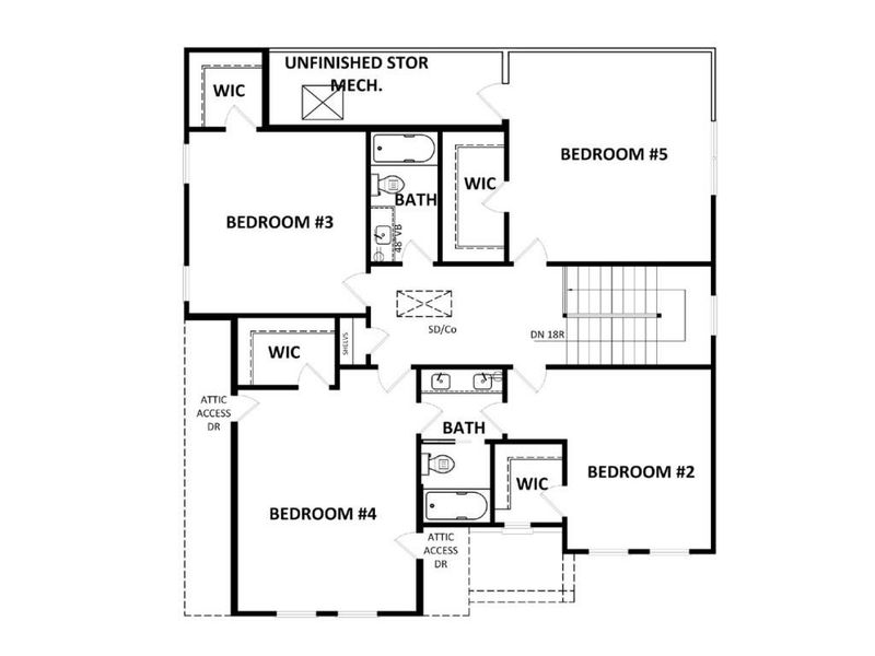 2D floor plan layout of this home in Livingstone Park, Kennesaw, GA (Image 3).