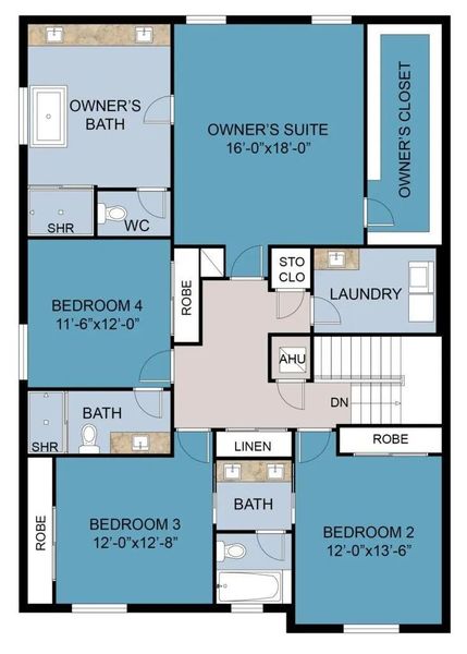 2D floor plan layout for the The Catamaran by 13th Floor Homes in Marina Landings, Fort Lauderdale, FL (Image 5).