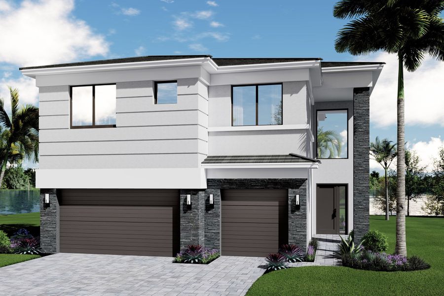 Representative exterior photo of a completed home built from the Honolulu by GL Homes in Lotus Edge, Boca Raton, FL (Image 2).
