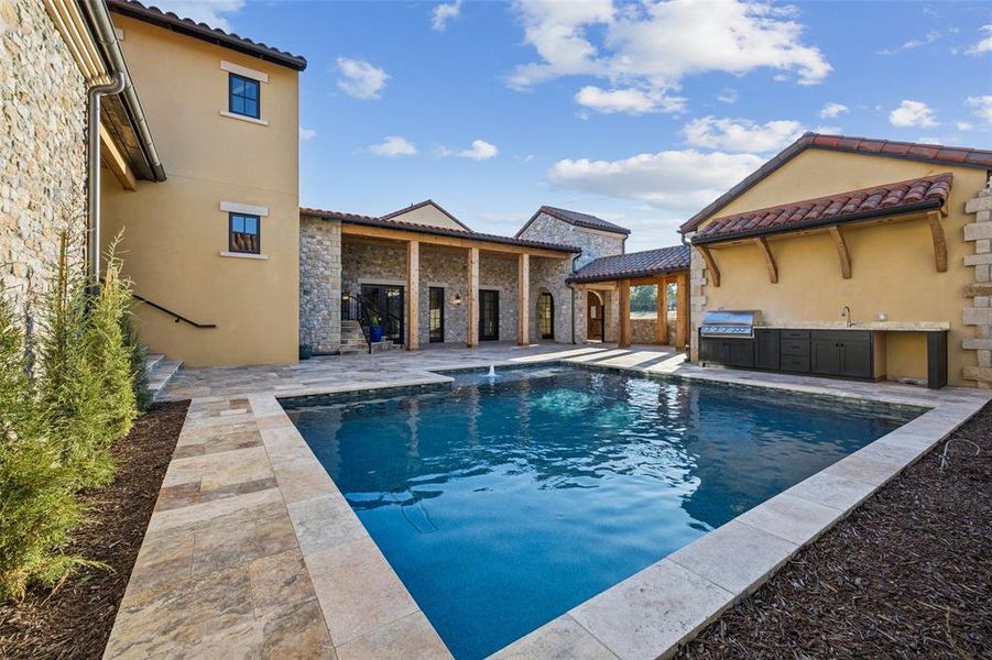 Exterior details and patio area of a home in , Westlake (Image 26).