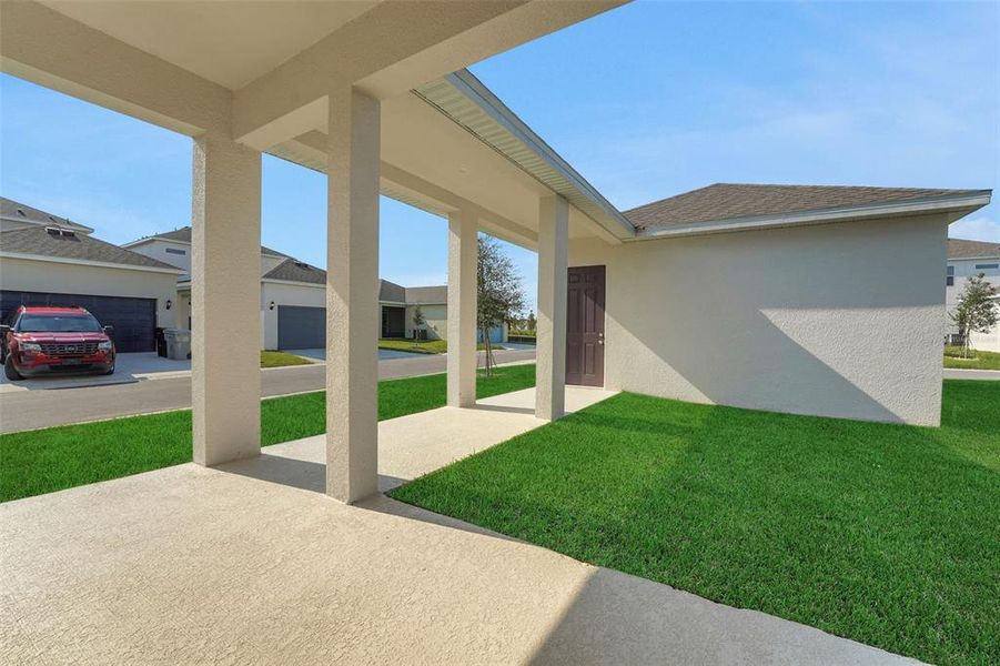 Exterior details and patio area of a home in Crossroads at Kelly Park, Apopka (Image 22). Exterior details and patio area of a home in Crossroads at Kelly Park, Apopka (Image 22).