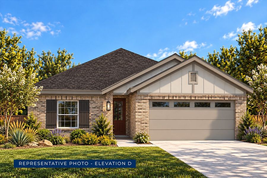 Representative exterior photo of a completed home built from the Madison F by First Texas Homes in The Meadows, Denton, TX (Image 12).