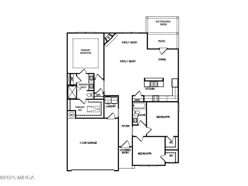 2D floor plan layout of this home in Langston Place, Perry, GA (Image 3).