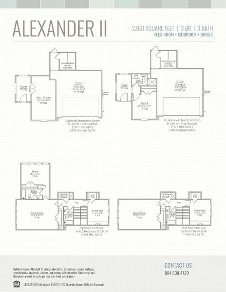 2D floor plan layout for the Alexander by Riverside Homes in Hidden Creek at SilverLeaf Phase 2, St. Augustine, FL (Image 7). 2D floor plan layout for the Alexander by Riverside Homes in Hidden Creek at SilverLeaf Phase 2, St. Augustine, FL (Image 7).