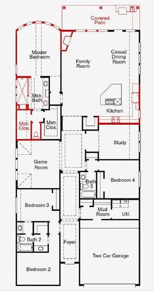 2D floor plan layout of this home in Legacy, League City, TX (Image 2). 2D floor plan layout of this home in Legacy, League City, TX (Image 2).