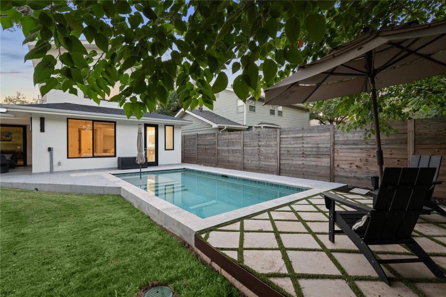 Exterior details and patio area of a home in , Austin (Image 19). Exterior details and patio area of a home in , Austin (Image 19).