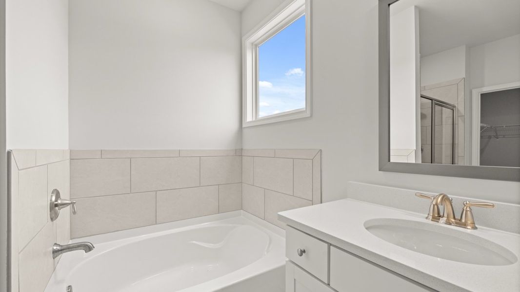 Representative furnished interior of a home built from the Caliborne by D.R. Horton in Hamptons at Riverwood North, Dallas (Image 10).