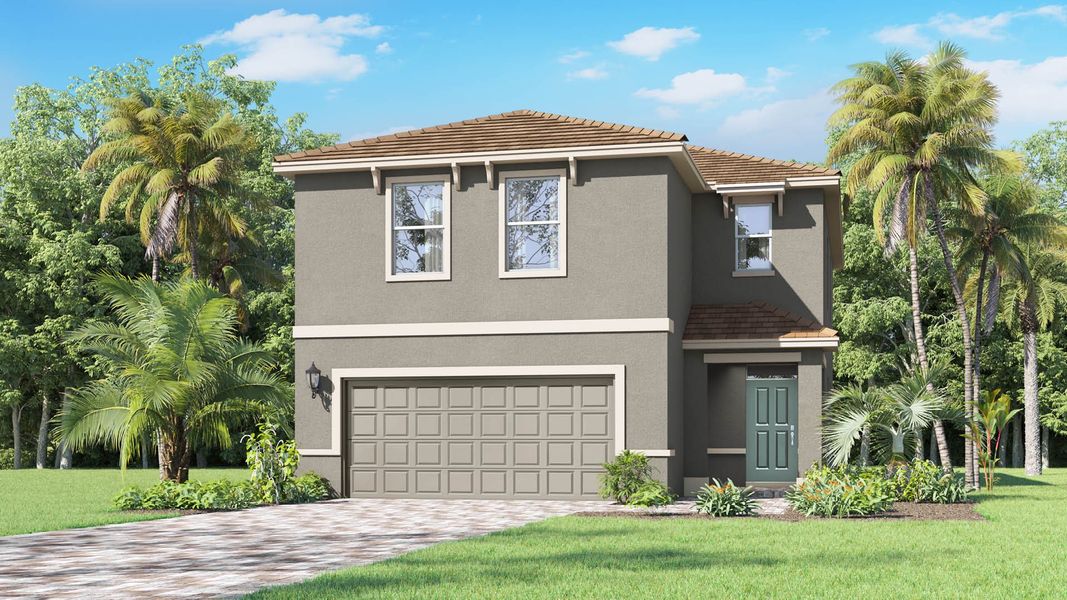 Representative exterior photo of a completed home built from the Elston by D.R. Horton in Venetian Grove, Vero Beach, FL (Image 2).