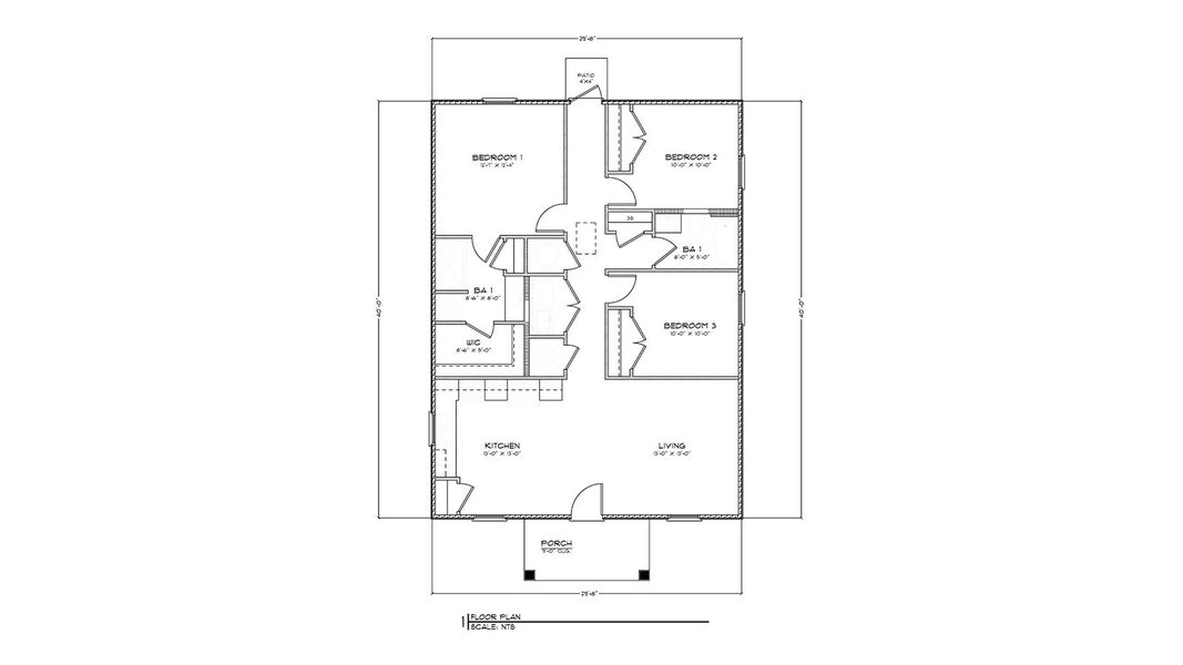 2D floor plan layout for the Callaway by D.R. Horton in Sunny Hills, Chipley, FL (Image 4).