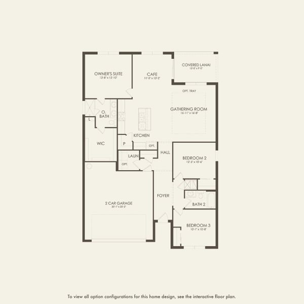 2D floor plan layout for the Crestmere by Pulte Homes in Canopy Preserve, Deland, FL (Image 3).