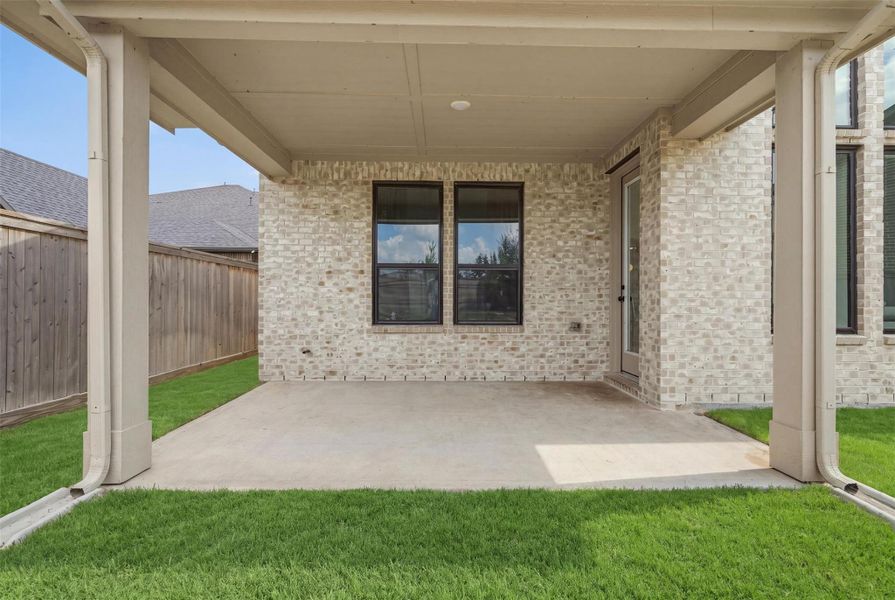 Exterior details and patio area of a home in Bridgeland 45', 50', 70', Cypress (Image 3). Exterior details and patio area of a home in Bridgeland 45', 50', 70', Cypress (Image 3).