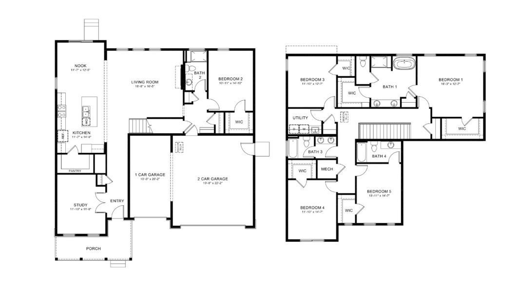 2D floor plan layout for the Crawford by D.R. Horton in Vantage, Berthoud, CO (Image 3).