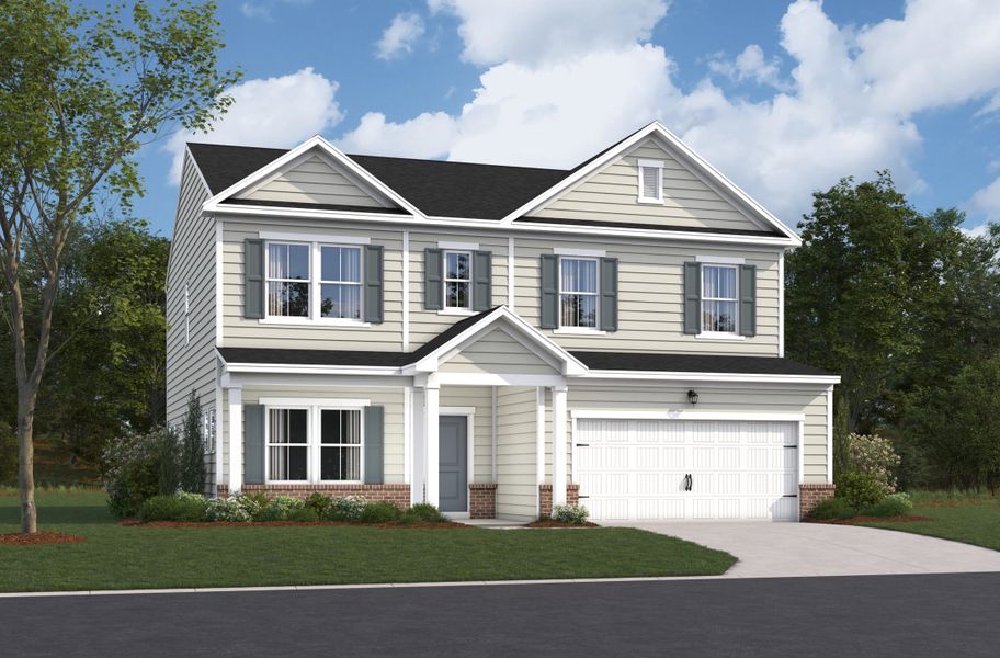 Representative exterior photo of a completed home built from the Franklin by Beazer Homes in Watkins Grove, Raleigh, NC (Image 18). Representative exterior photo of a completed home built from the Franklin by Beazer Homes in Watkins Grove, Raleigh, NC (Image 18).