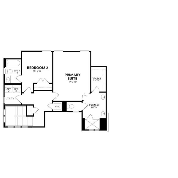 2D floor plan layout of this home in Urban Courtyard Homes at Easton Park, Austin, TX (Image 3).