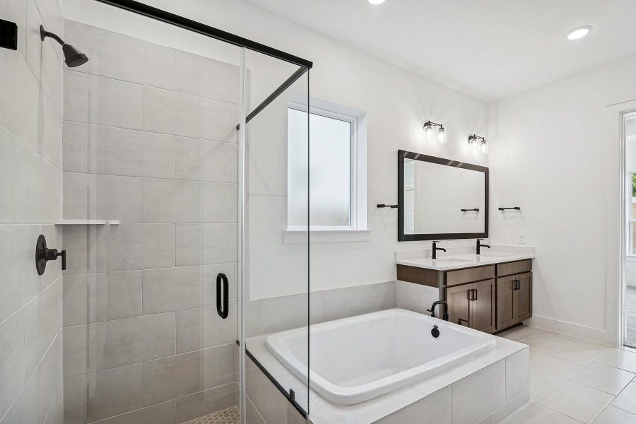 Furnished interior view inside a new home in The Highlands 40', Porter (Image 8). Furnished interior view inside a new home in The Highlands 40', Porter (Image 8).