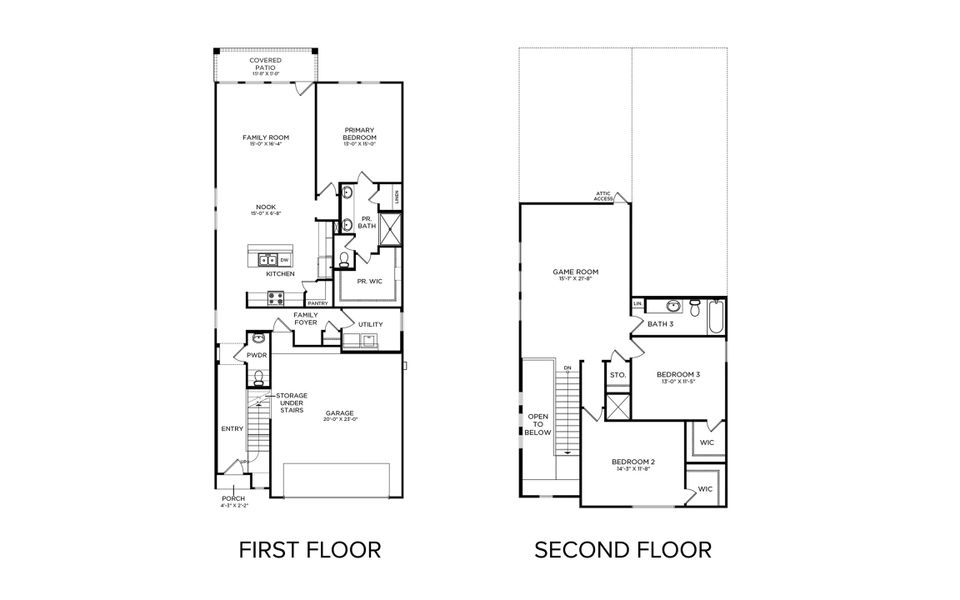 2D floor plan layout for the Holbrook II Mustang Meadows 40s by Brohn Homes in Mustang Meadows, Waller, TX (Image 3).