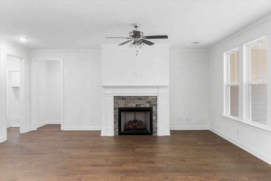 Living Room | 915 Lillian Park Drive, The Nottaway Plan by Ivey Homes
