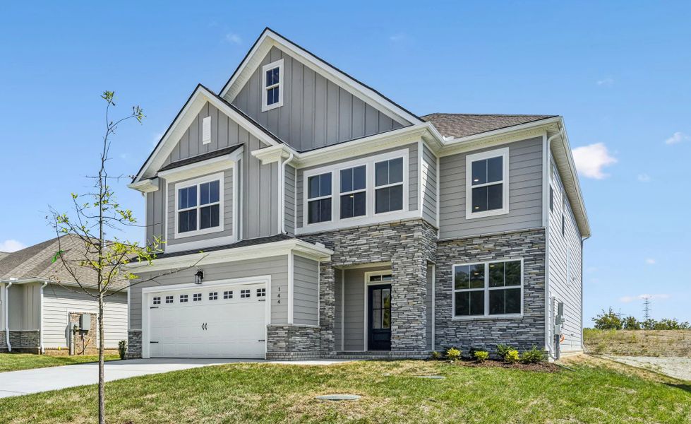 Front exterior of a new home in Willow Landing, Mount Juliet, TN, highlighting curb appeal (Image 20).
