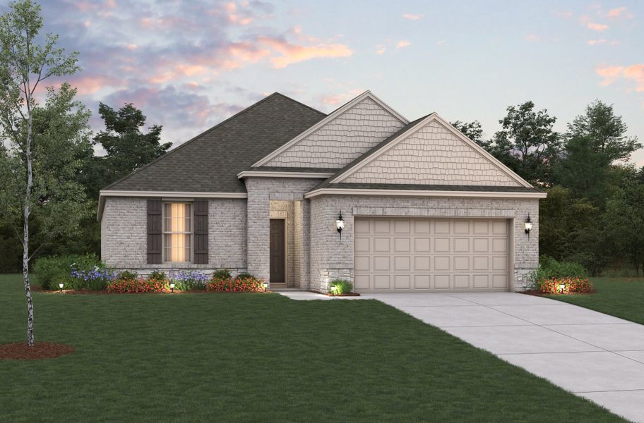 Representative exterior photo of a completed home built from the Brooks by Beazer Homes in Lake Pointe, Little Elm, TX (Image 9).