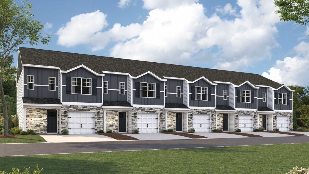Front exterior of a new home in The Arbor Townhomes, Kingsport, TN, highlighting curb appeal (Image 1).