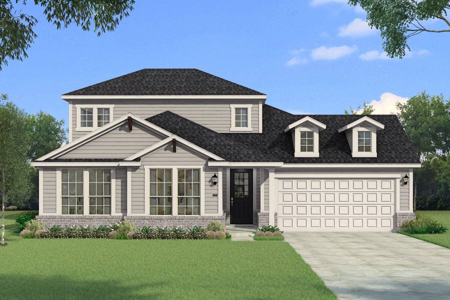 Representative exterior photo of a completed home built from the Catania by Mattamy Homes in Creekside of Crowley, Crowley, TX (Image 3). Representative exterior photo of a completed home built from the Catania by Mattamy Homes in Creekside of Crowley, Crowley, TX (Image 3).